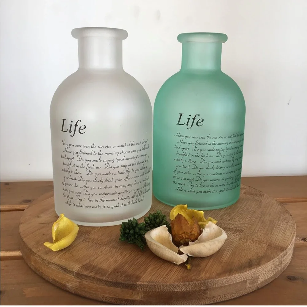 Green sea Glass “life” Vase